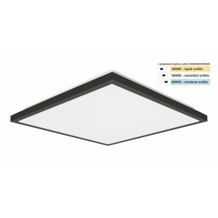 Top Light - LED Kopalniška stropna svetilka ONYX LED/24W/230V IP44 3000/4000/6500K 38x38 cm črna