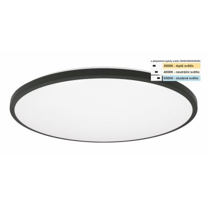 Top Light - LED Kopalniška stropna svetilka ONYX LED/24W/230V IP44 3000/4000/6500K pr. 39 cm črna