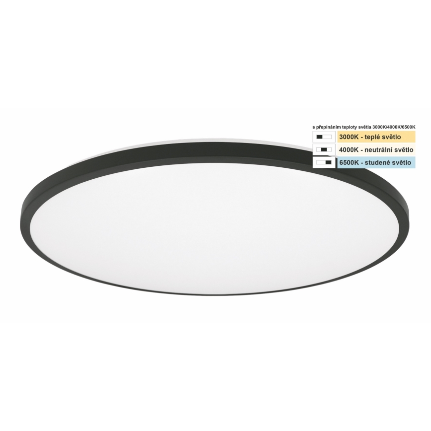 Top Light - LED Kopalniška stropna svetilka ONYX LED/24W/230V IP44 3000/4000/6500K pr. 39 cm črna