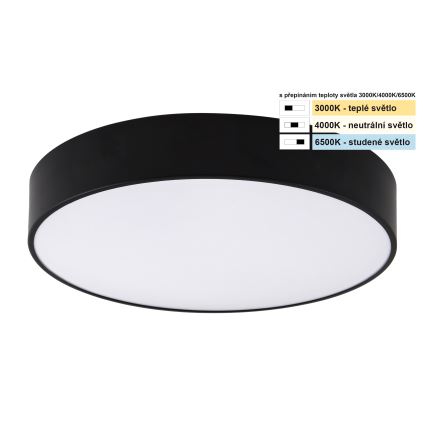 Top Light - LED Kopalniška stropna svetilka PETAL LED/24W/230V IP44 3000/4000/6500K pr. 35 cm črna