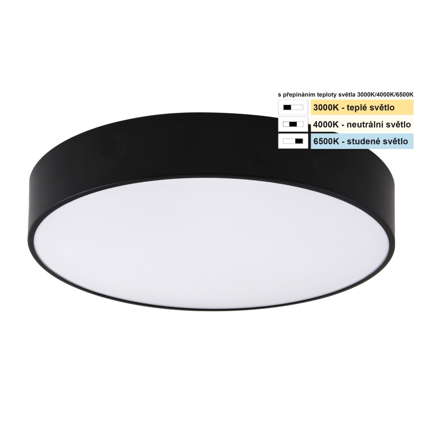 Top Light - LED Kopalniška stropna svetilka PETAL LED/24W/230V IP44 3000/4000/6500K pr. 35 cm črna