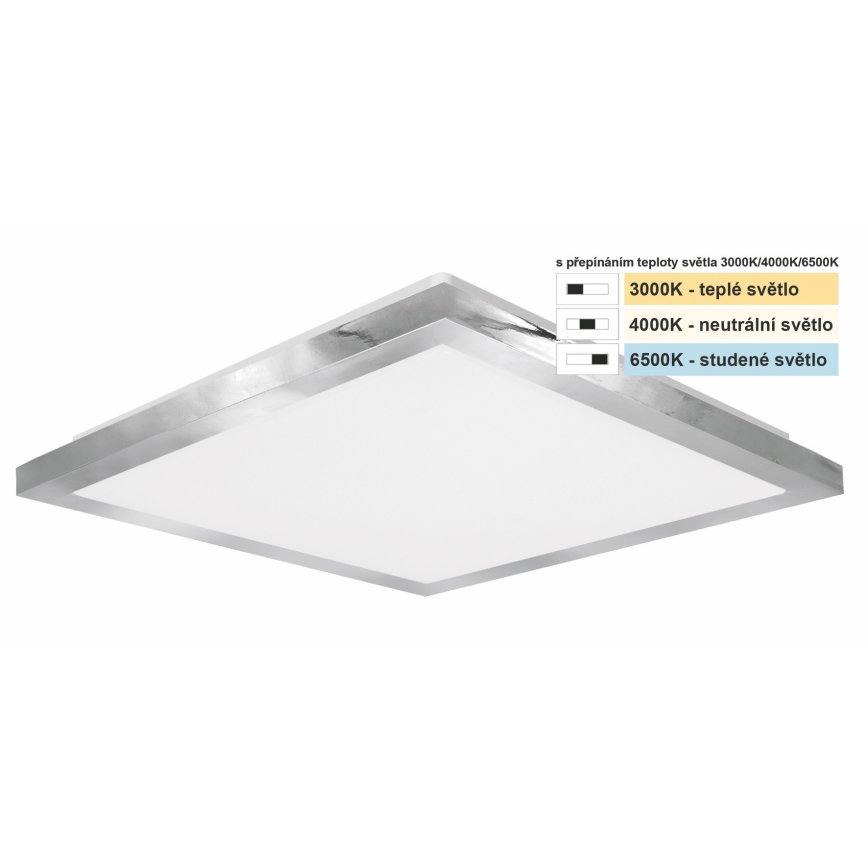 Top Light - LED Kopalniška stropna svetilka SILVER LED/10W/230V IP44 3000/4000/6500K 28x28 cm mat krom