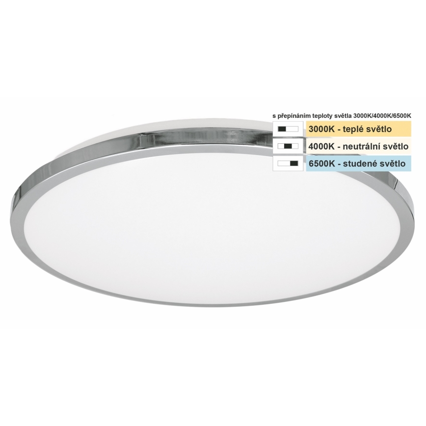 Top Light - LED Kopalniška stropna svetilka SILVER LED/10W/230V IP44 3000/4000/6500K pr. 29 cm sijajni krom