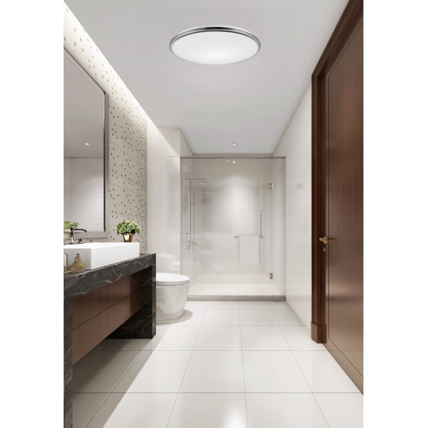 Top Light - LED Kopalniška stropna svetilka SILVER LED/18W/230V IP44 3000/4000/6500K pr. 34 cm sijajni krom