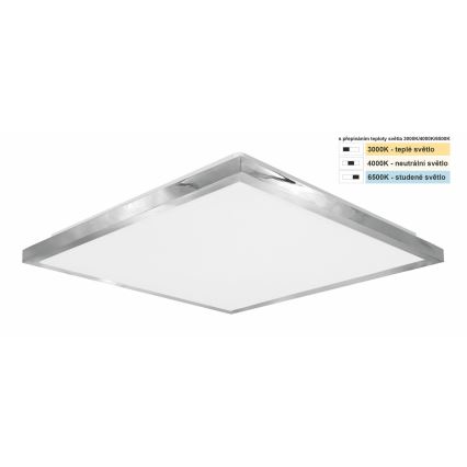 Top Light - LED Kopalniška stropna svetilka SILVER LED/24W/230V IP44 3000/4000/6500K 38x38 cm mat krom