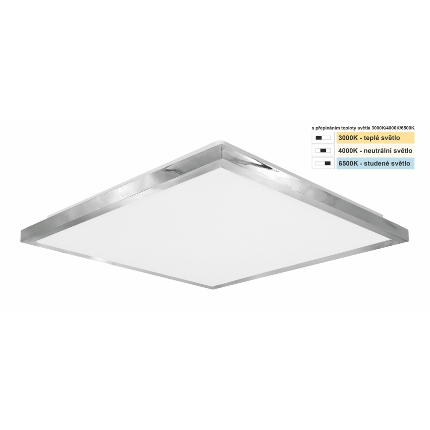 Top Light - LED Kopalniška stropna svetilka SILVER LED/24W/230V IP44 3000/4000/6500K 38x38 cm mat krom