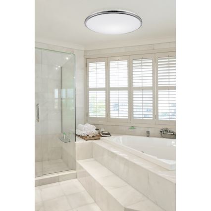 Top Light - LED Kopalniška stropna svetilka SILVER LED/24W/230V IP44 3000/4000/6500K pr. 39 cm sijajni krom