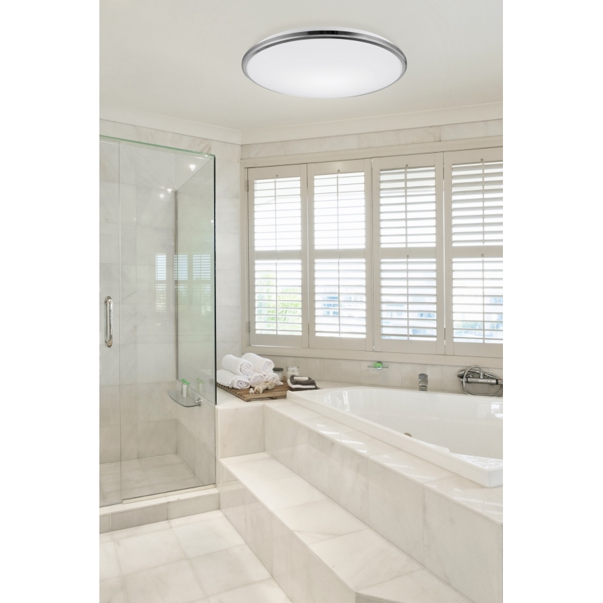 Top Light - LED Kopalniška stropna svetilka SILVER LED/24W/230V IP44 3000/4000/6500K pr. 39 cm sijajni krom