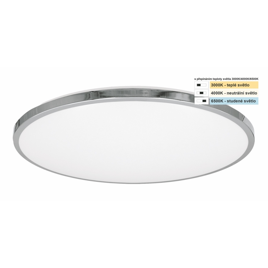 Top Light - LED Kopalniška stropna svetilka SILVER LED/24W/230V IP44 3000/4000/6500K pr. 39 cm sijajni krom