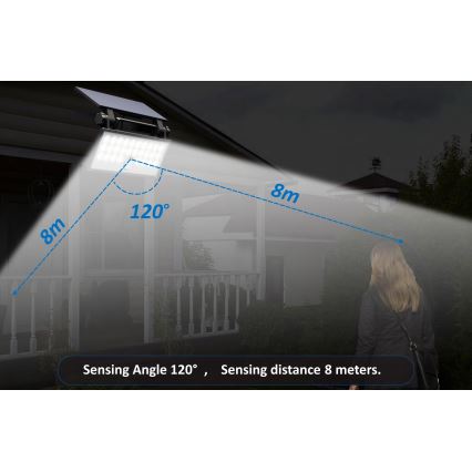 Top Light - LED Solarna stenski reflektor s senzorjem HELEON PRO LED/8W/3,7V IP65 4000K 2600 mAh