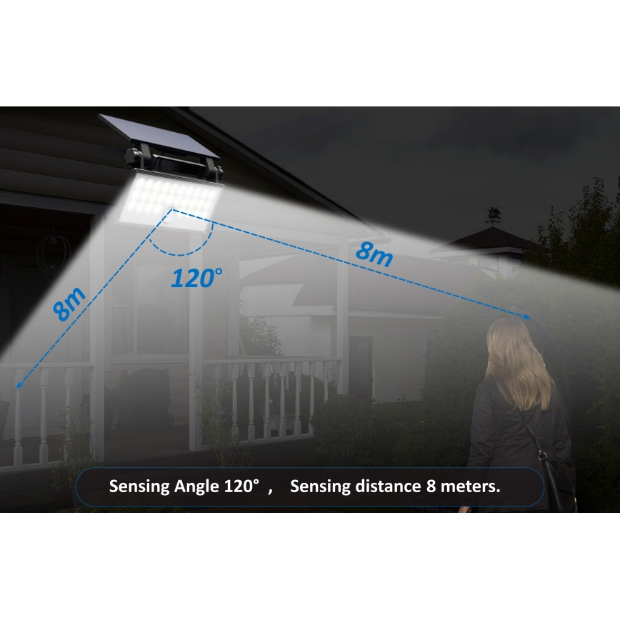 Top Light - LED Solarna stenski reflektor s senzorjem HELEON PRO LED/8W/3,7V IP65 4000K 2600 mAh