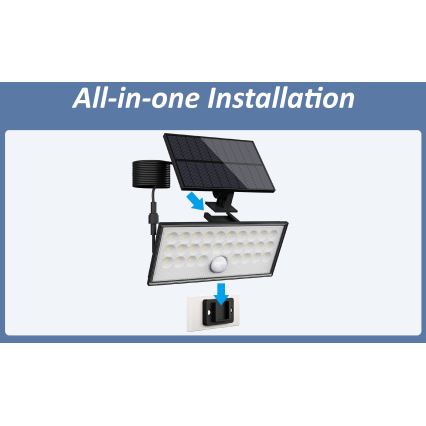 Top Light - LED Solarna stenski reflektor s senzorjem HELEON VARIO LED/8W/3,7V IP65 4000K 2200 mAh + Daljinski upravljalnik