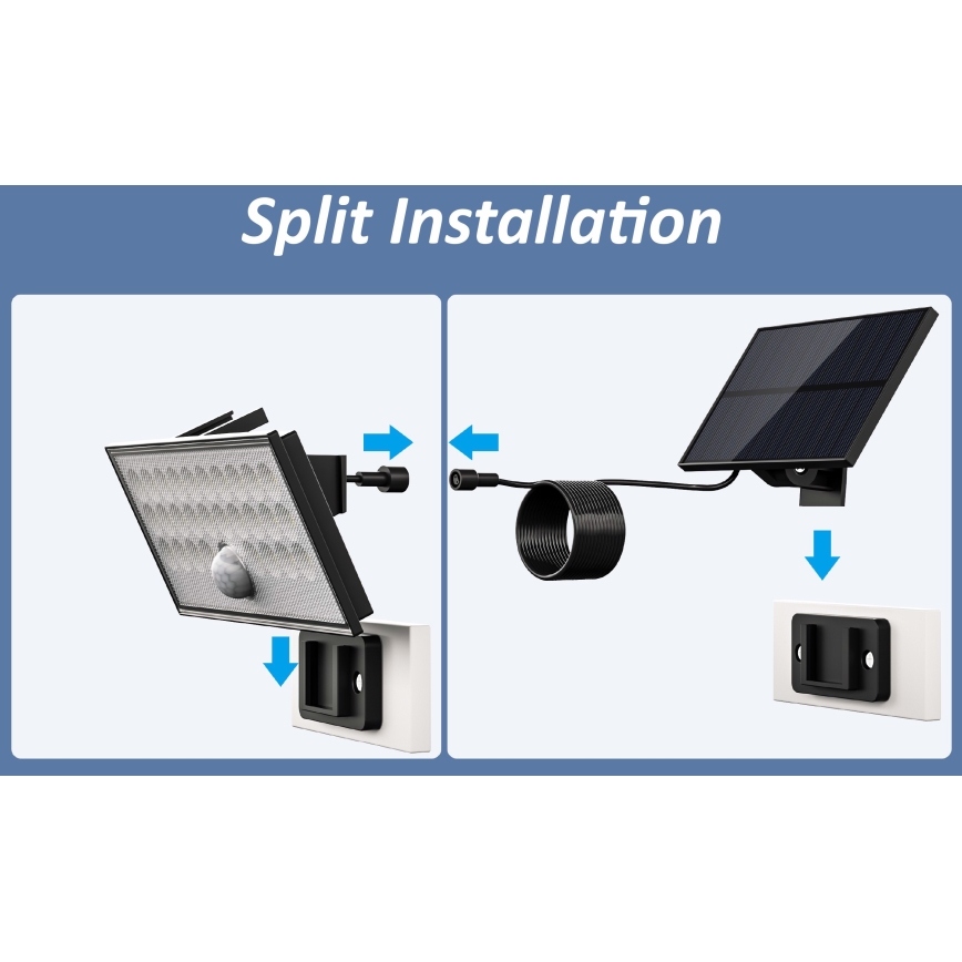 Top Light - LED Solarna stenski reflektor s senzorjem HELEON VARIO LED/8W/3,7V IP65 4000K 2200 mAh + Daljinski upravljalnik