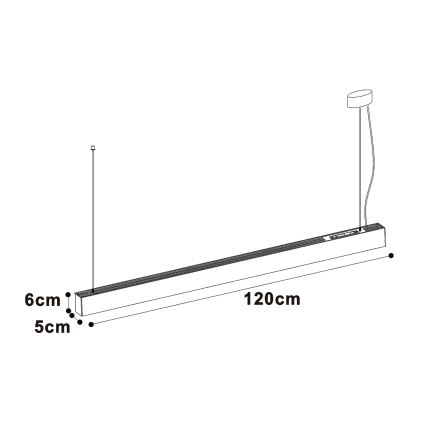 Top Light - LED stropna nadometna/viseča svetilka HORIZON LED/40W/230V 3000/4000/6500K črna