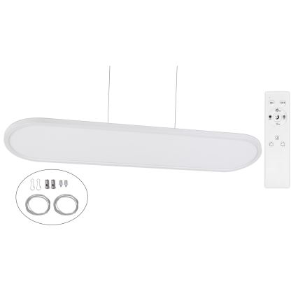 Top Light - LED stropna nadometna viseča svetilka OVAL LED/36W/230V 3000-6500K z možnostjo zatemnitve, bela + daljinski upravljalnik