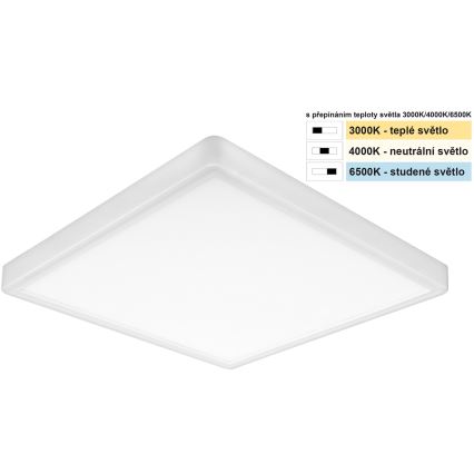 Top Light - LED Stropna svetilka REVIT LED/24W/230V 3000/4000/6500K 30x30 cm bela