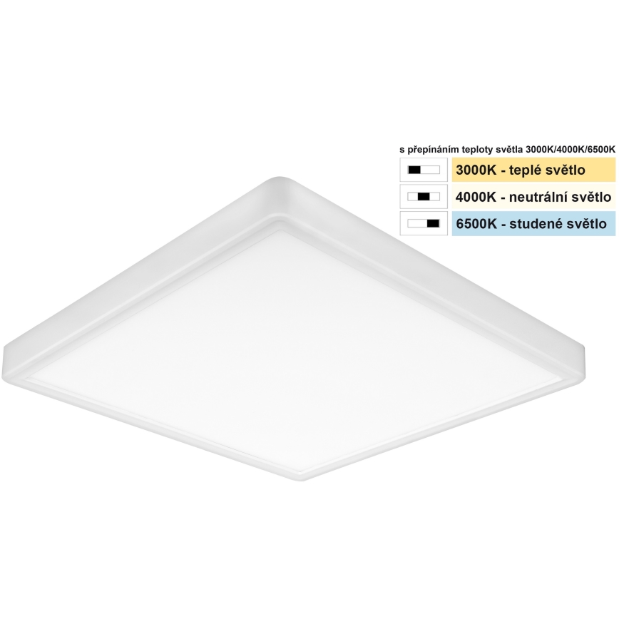 Top Light - LED Stropna svetilka REVIT LED/24W/230V 3000/4000/6500K 30x30 cm bela