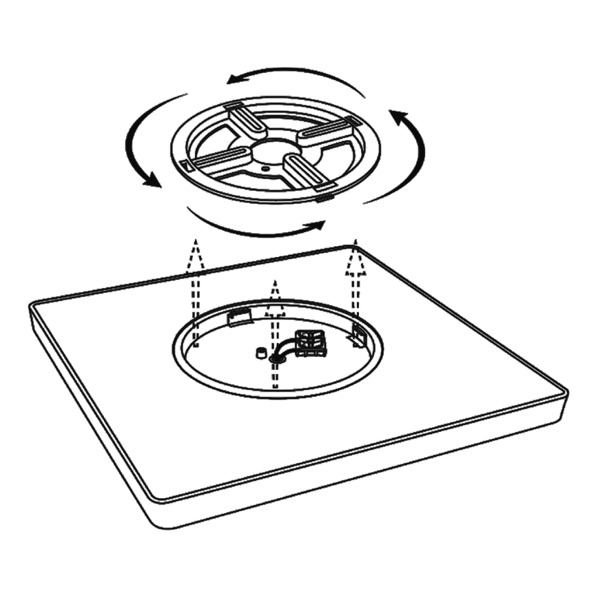 Top Light - LED Zatemnitvena stropna svetilka REVIT LED/36W/230V 3000-6500K 40x40 cm črna + Daljinski upravljalnik
