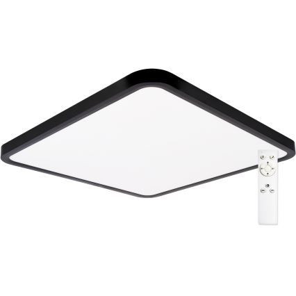 Top Light - LED Zatemnitvena stropna svetilka REVIT LED/50W/230V 3000-6500K 50x50 cm črna + Daljinski upravljalnik