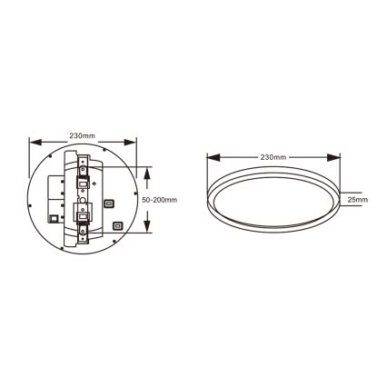 Top Light - LED stropna svetilka z detektorjem gibanja REVIT LED/9/12/18W/230V 3000/4000/6500K premer 23 cm bela