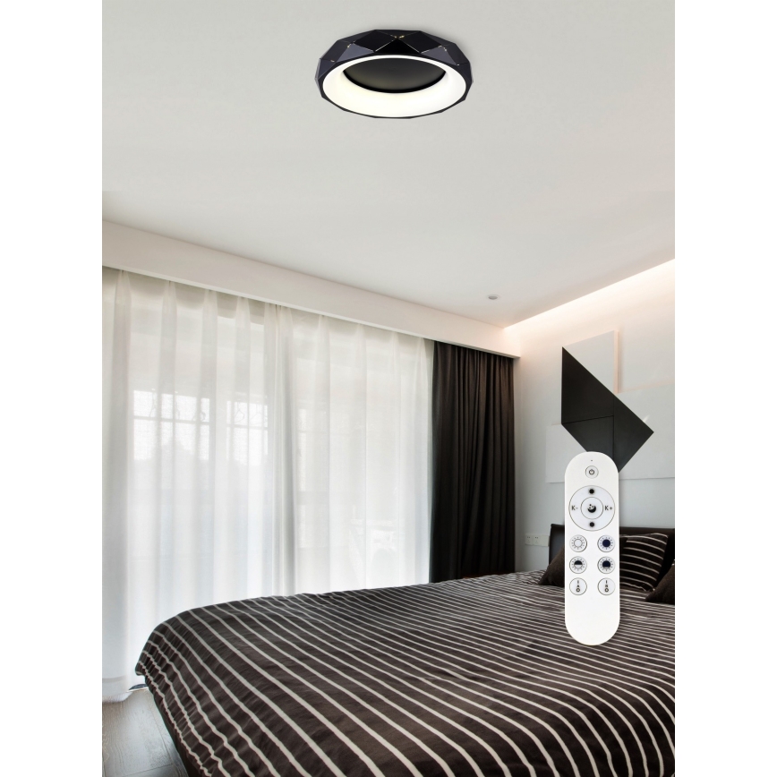 Top Light - LED Zatemnitvena stropna svetilka APOLO LED/45W/230V črna + Daljinski upravljalnik