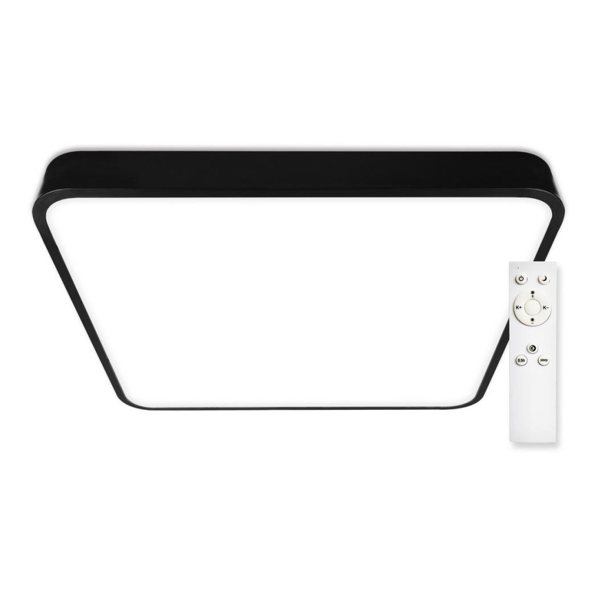 Top Light - LED Zatemnitvena stropna svetilka LED/60W/230V kvadrat črna + Daljinski upravljalnik