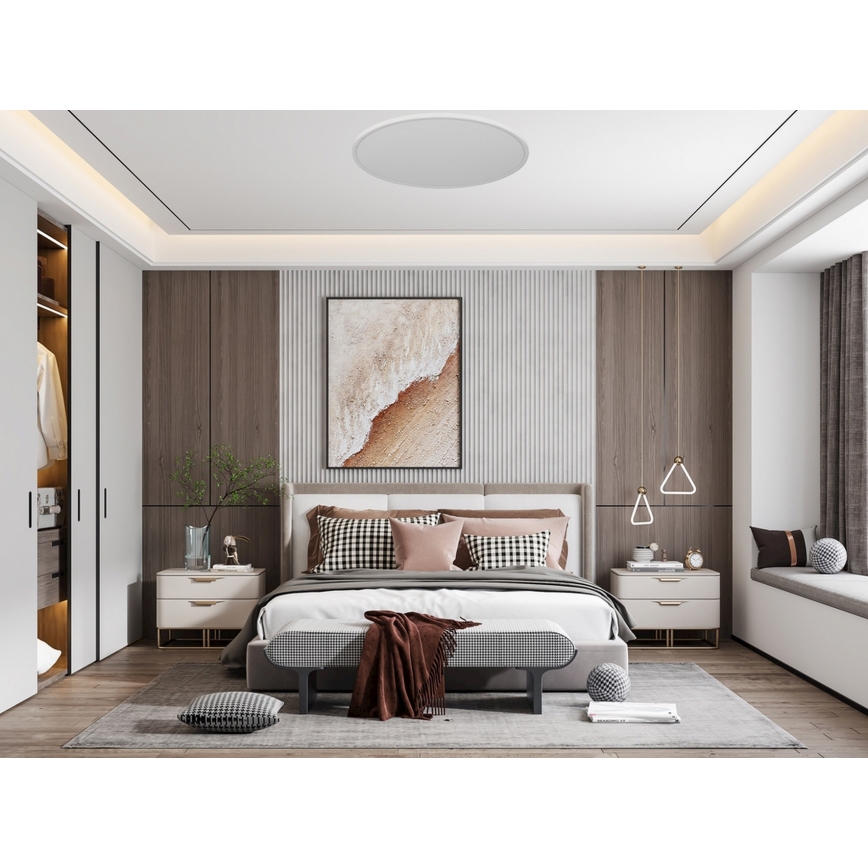 Top Light - LED Zatemnitvena stropna svetilka REVIT LED/70W/230V 3000-6500K pr. 75 cm bela + Daljinski upravljalnik