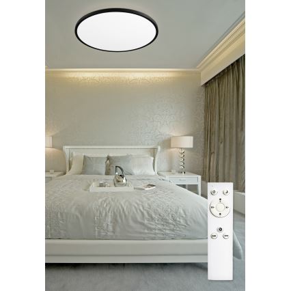 Top Light - LED Zatemnitvena stropna svetilka REVIT LED/70W/230V 3000-6500K pr. 75 cm črna + Daljinski upravljalnik