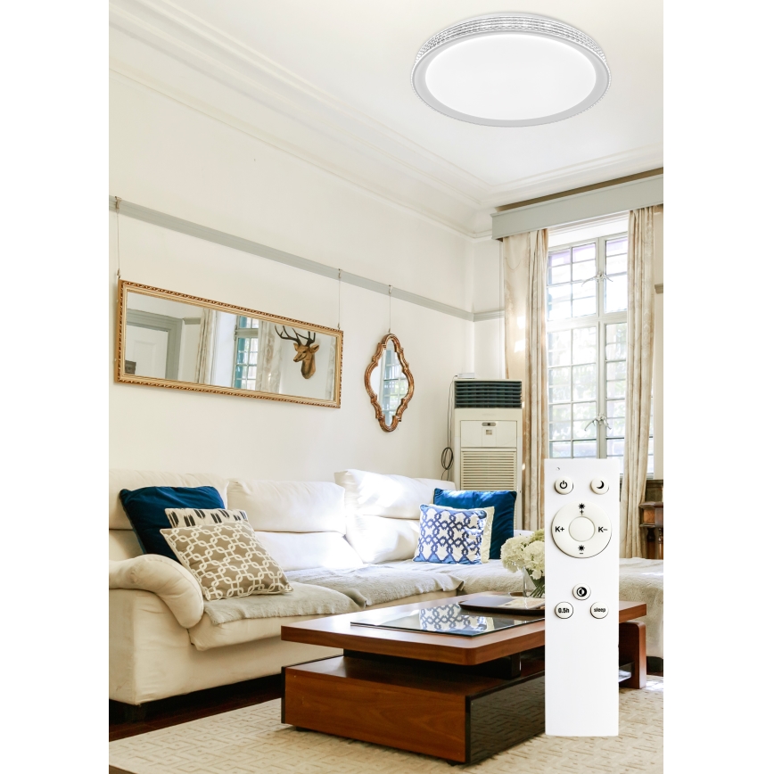Top Light - LED Zatemnitvena stropna svetilka SAFIR LED/51W/230V 3000-6500K pr. 48 cm + Daljinski upravljalnik