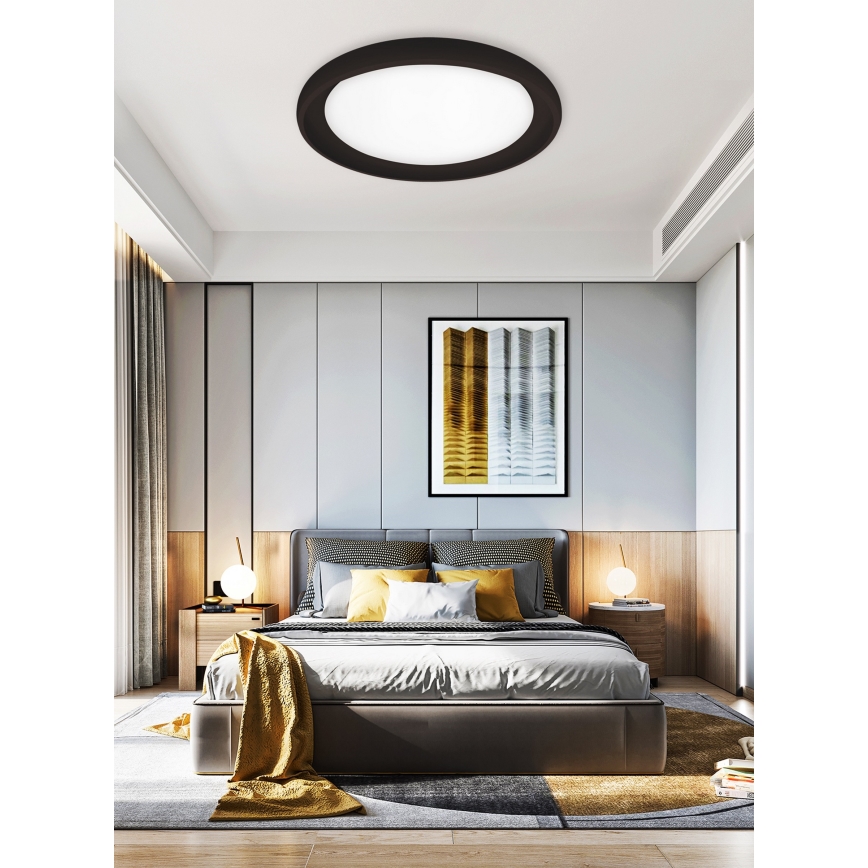 Top Light - LED Zatemnitvena stropna svetilka SALERNO LED/60W/230V 3000-6500K pr. 60 cm črna + Daljinski upravljalnik