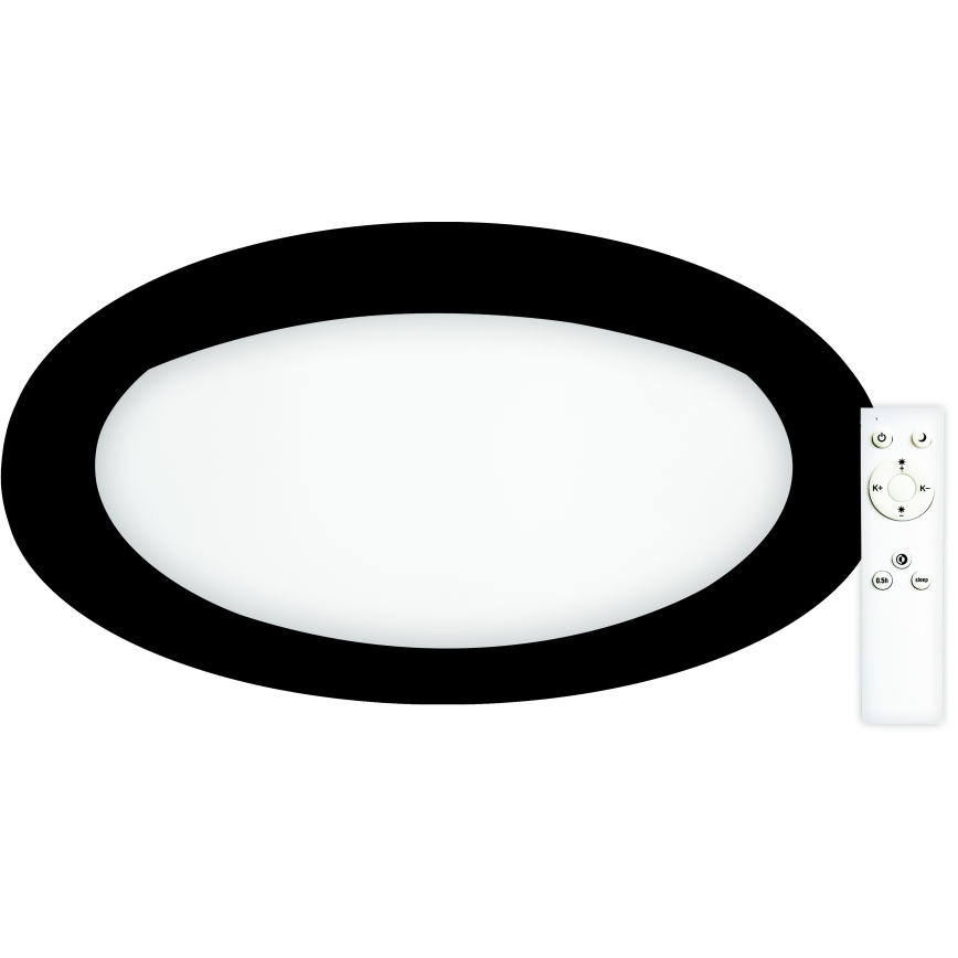 Top Light - LED Zatemnitvena stropna svetilka SALERNO LED/60W/230V 3000-6500K pr. 60 cm črna + Daljinski upravljalnik