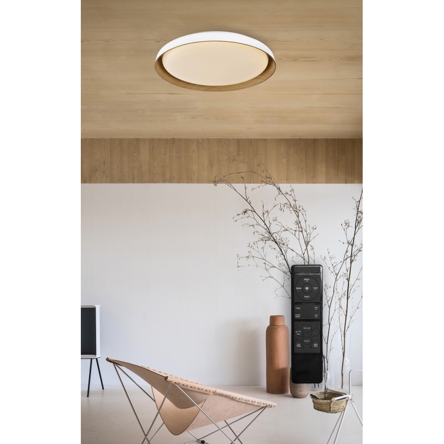 Top Light - LED Zatemnitvena stropna svetilka SATELLITE LED/36W/230V 3000-6500K pr. 43 cm bela/rjava + Daljinski upravljalnik