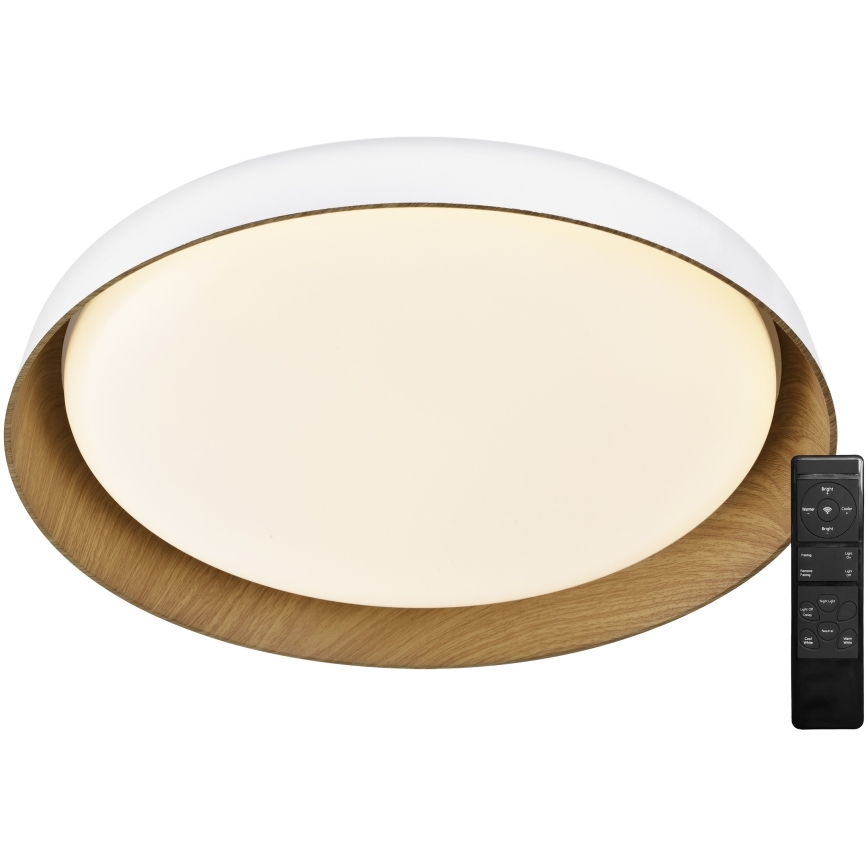 Top Light - LED Zatemnitvena stropna svetilka SATELLITE LED/36W/230V 3000-6500K pr. 43 cm bela/rjava + Daljinski upravljalnik