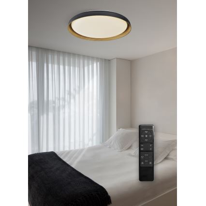 Top Light - LED Zatemnitvena stropna svetilka SATELLITE LED/36W/230V 3000-6500K pr. 43 cm črna/rjava + Daljinski upravljalnik