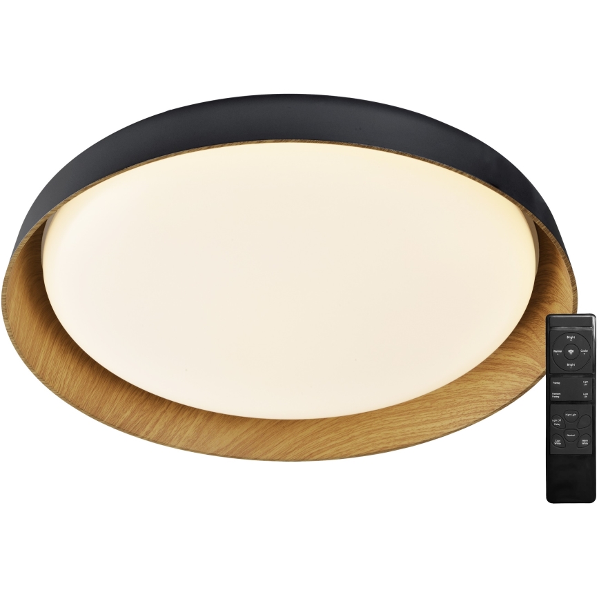 Top Light - LED Zatemnitvena stropna svetilka SATELLITE LED/36W/230V 3000-6500K pr. 43 cm črna/rjava + Daljinski upravljalnik