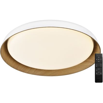 Top Light - LED Zatemnitvena stropna svetilka SATELLITE LED/48W/230V 3000-6500K pr. 53 cm bela/rjava + Daljinski upravljalnik