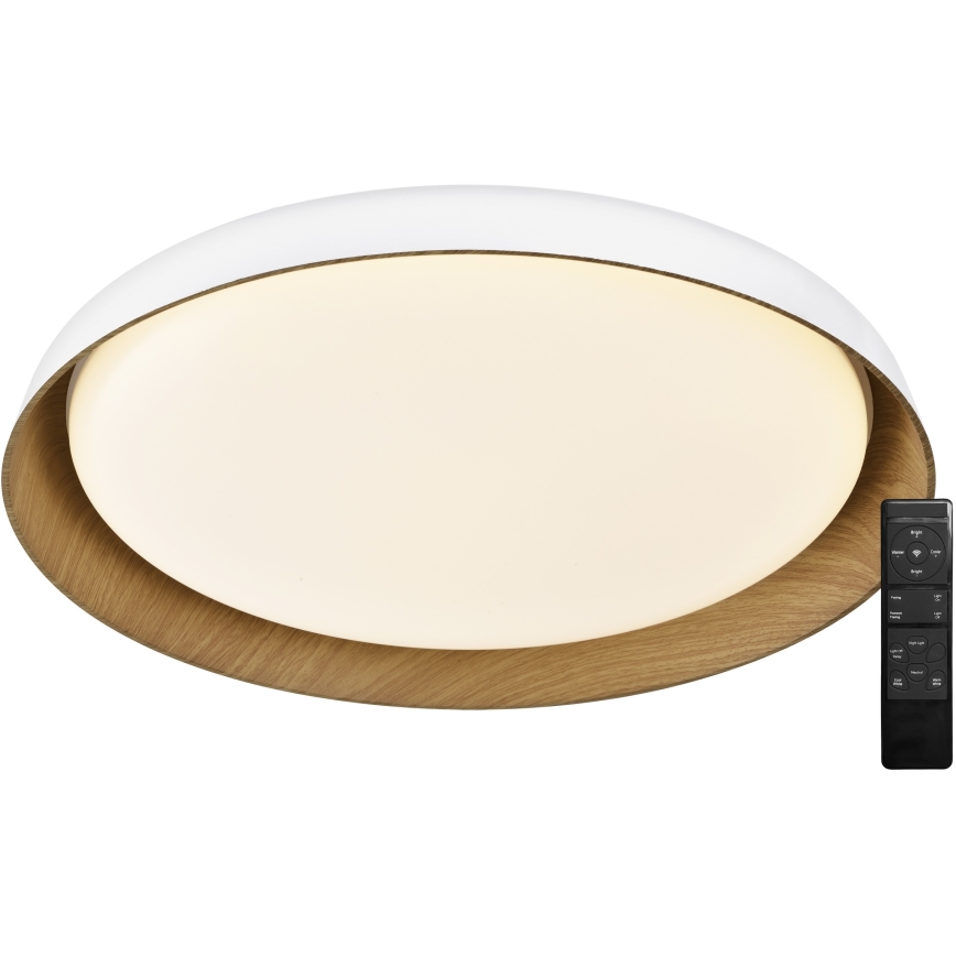 Top Light - LED Zatemnitvena stropna svetilka SATELLITE LED/48W/230V 3000-6500K pr. 53 cm bela/rjava + Daljinski upravljalnik
