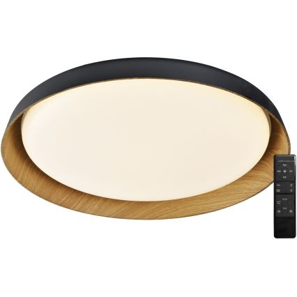 Top Light - LED Zatemnitvena stropna svetilka SATELLITE LED/48W/230V 3000-6500K pr. 53 cm črna/rjava + Daljinski upravljalnik