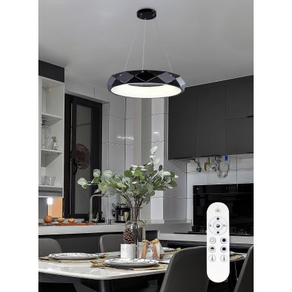 Top Light - LED Zatemnitveni lestenec na vrvici APOLO LED/45W/230V črna + Daljinski upravljalnik