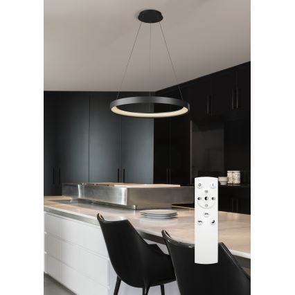 Top Light - LED Zatemnitveni lestenec na vrvici ORBIT LED/40W/230V 3000-6500K pr. 50 cm črna + Daljinski upravljalnik
