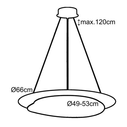 Top Light - LED Zatemnitveni lestenec na vrvici STONE LED/51W/230V 3000-6500K + Daljinski upravljalnik