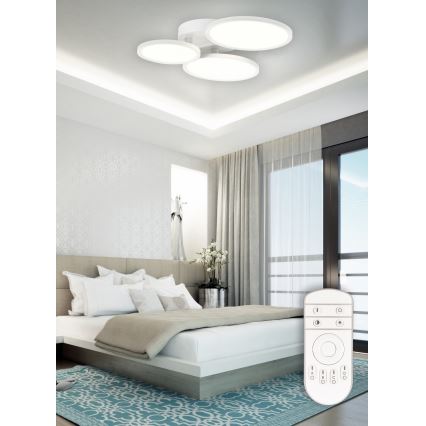 Top Light - LED Zatemnitveni nadgradni lestenec MERKUR LED/50W/230V 3000-6500K bela + Daljinski upravljalnik