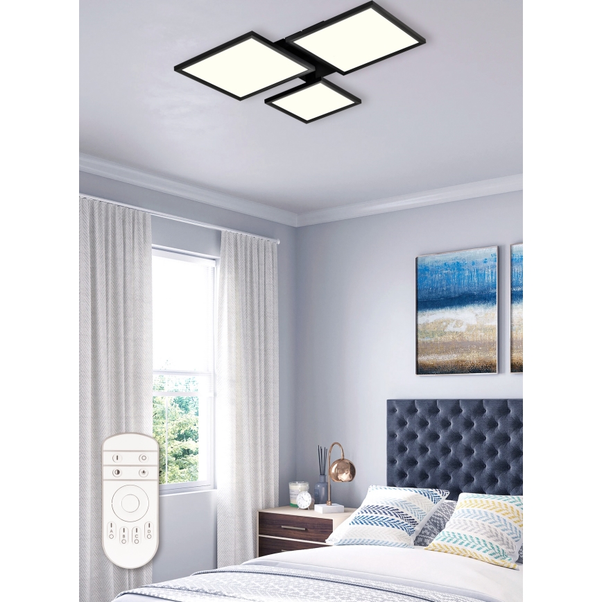 Top Light - LED Zatemnitveni nadgradni lestenec MERKUR LED/50W/230V 3000-6500K črna + Daljinski upravljalnik
