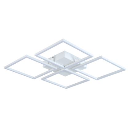 Top Light - LED Zatemnitveni nadgradni lestenec RIVIERA 4xLED/16,25W/230V kvadraten bela + Daljinski upravljalnik