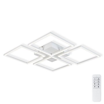 Top Light - LED Zatemnitveni nadgradni lestenec RIVIERA 4xLED/16,25W/230V kvadraten bela + Daljinski upravljalnik