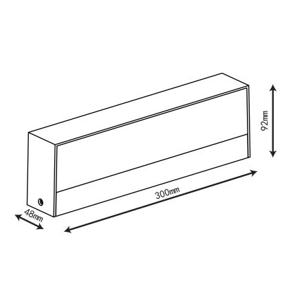 Top Light - LED Zunanja stenska svetilka IMOLA LED/16W/230V 3000/4000/6000K IP54 30 cm črna