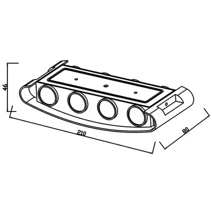 Top Light - LED Zunanja stenska svetilka RAY B LED/8W/230V IP44 4000K bela