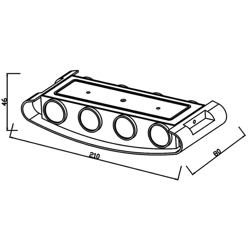 Top Light - LED Zunanja stenska svetilka LED/8W/230V IP44 4000K črna