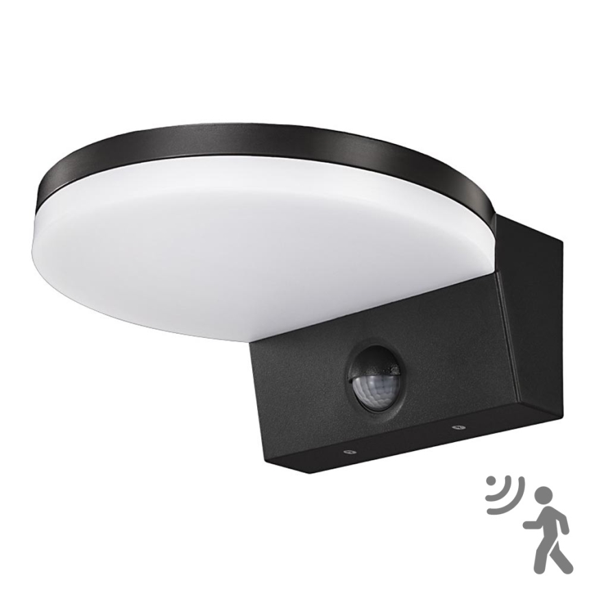 Top Light - LED Zunanja stenska svetilka s senzorjem NOVARA LED/15W/230V IP65 črna