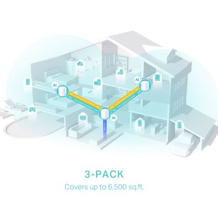 TP-Link - 3-delni komplet Wi-Fi 6 mesh sistem za celoten dom Deco X50